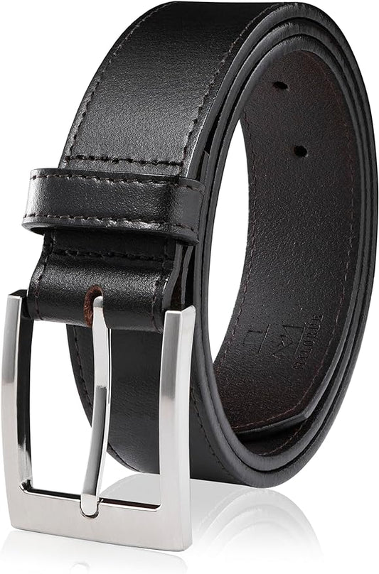MILORDE Men's Genuine Leather Dress Belt, Handmade, 100% Cow Leather, Fashion & Classic Designs for Work Business and Casual
