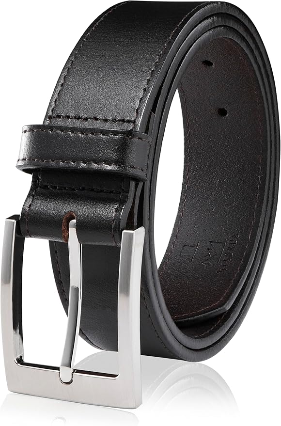 MILORDE Men's Genuine Leather Dress Belt, Handmade, 100% Cow Leather, Fashion & Classic Designs for Work Business and Casual