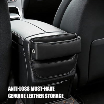 2 Pack Car Seat Gap Filler Organizer,Premium Leather Console Organizer Interior Accessories for Phone,Sunglasses,Keys, and Small Items, Universal Fit for Car, SUV and Truck