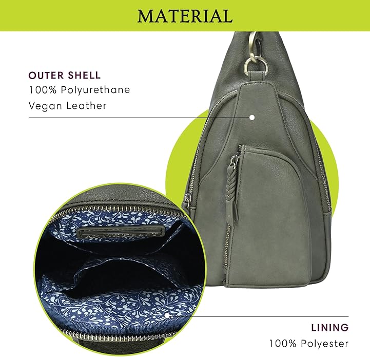 MMS Brands Antik Kraft Tasha Crossbody Sling | Vegan Leather Crossbody Bag for Women with 16-20" Strap | Sling Bags for Women