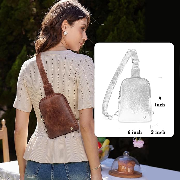 INICAT Small Sling Bag for Women Everyday & Travel Crossbody Bags Lightweight Cross Body Purses Vegan Leather