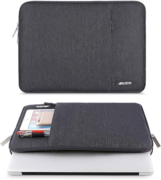 MOSISO Laptop Case 15 inch, 15 inch Laptop Sleeve Compatible with MacBook Air M5 A3448 M4 A3241 M3 A3114 M2 A2941 2026-2023, Dell XPS, Polyester Vertical Computer Sleeve Bag with Pocket, Space Gray