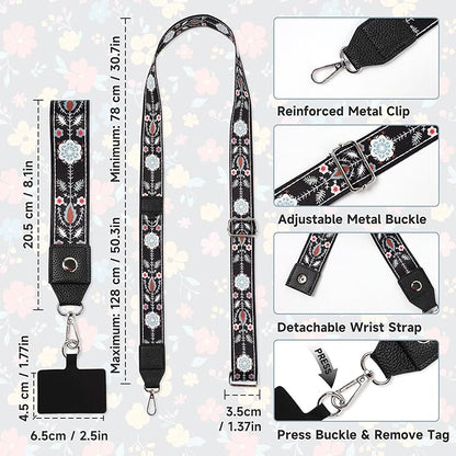 FUVLIFE Phone Lanyard Crossbody Wrist Strap, Adjustable Clip and Go Strap for Phone with Wallet Crossbody, Phone Strap with Zippered Pouch, Universal Hands-Free for All Cell Phone