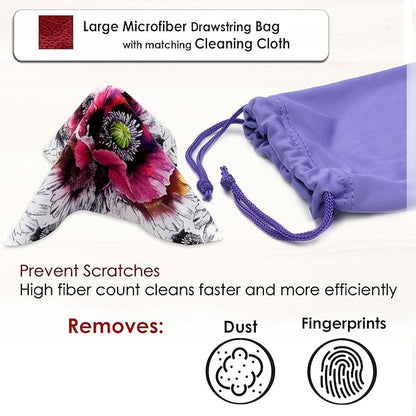 MyEyeglassCase® Large Hard Sunglasses Case | fits Large curved Sunglasses, with microfiber bag and cleaning cloth