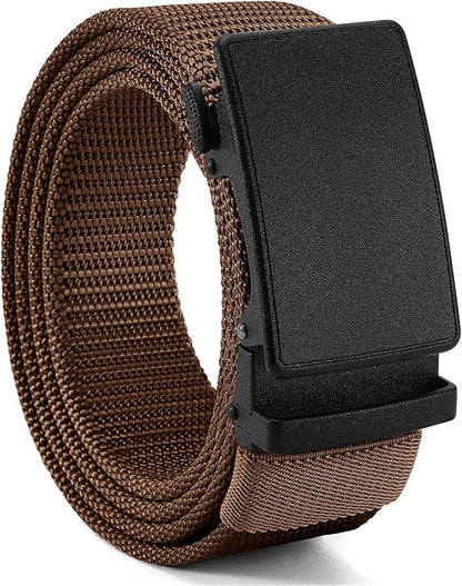 CHAOREN Nylon Ratchet Belts for Men - Adjustable Casual Work Belt with Slide Buckle - Trim to Fit