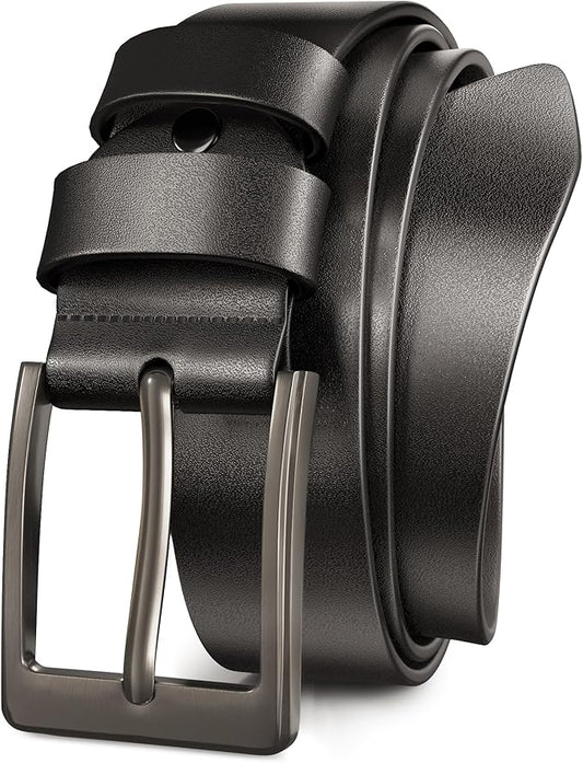 Mens Dress Belt,Genuine Casual Leather Belts for Men 1.5" Width