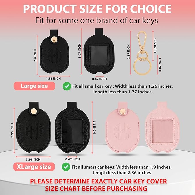 Leather Car Key Fob Cover Sleeve Holder for Broken Keys – Smart Remote Protector Case with Keychain for Men & Women