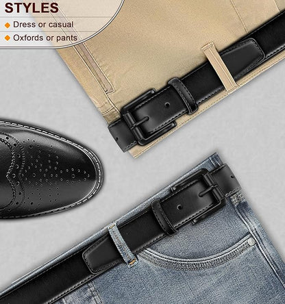 BULLIANT Men Belt,Leather Belt Adjustable For Men Dress Casual Jeans 1 3/8,Cut For Fit
