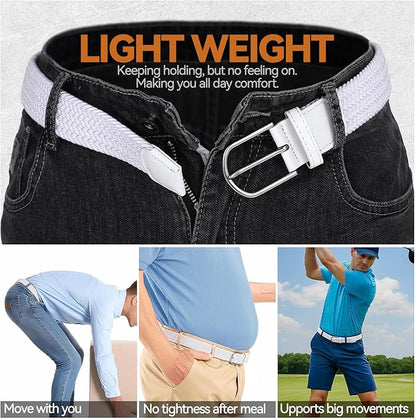 XZQTIVE Braided Belt Stretch Belt for Men and Women Multicolored Woven Golf Belt Elastic Jean Belts
