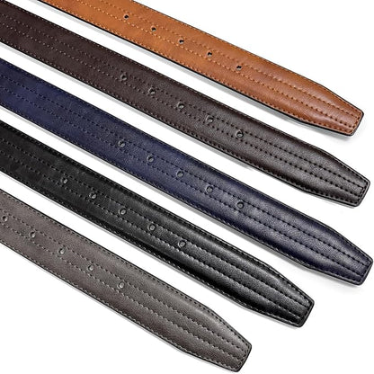 Men's Vegan Faux Leather Belt Classic Work Business Dress Belt 1-3/8"(35mm) wide