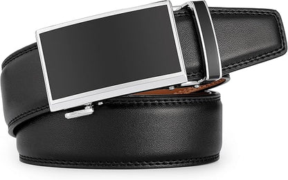 Lingli Men's Belt,Ratchet Dress Belt with Automatic Buckle Brown/Black-Trim to Fit-35mm wide