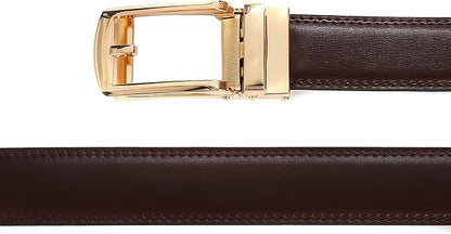 Tonywell Mens Leather Ratchet Belts with Click Buckle Perfect Fit Dress Belt 30mm Wide