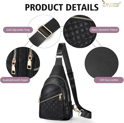 Sling Bag for Women Crossbody Leather Fanny Packs Chest Bag Fashion Sling Backpack Travel JASGOOD