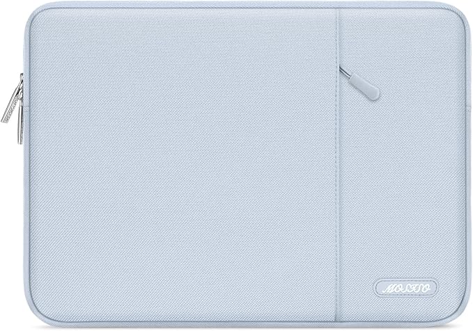 MOSISO Laptop Case 15 inch, 15 inch Laptop Sleeve Compatible with MacBook Air M5 A3448 M4 A3241 M3 A3114 M2 A2941 2026-2023, Dell XPS, Polyester Vertical Computer Sleeve Bag with Pocket, Baby Blue