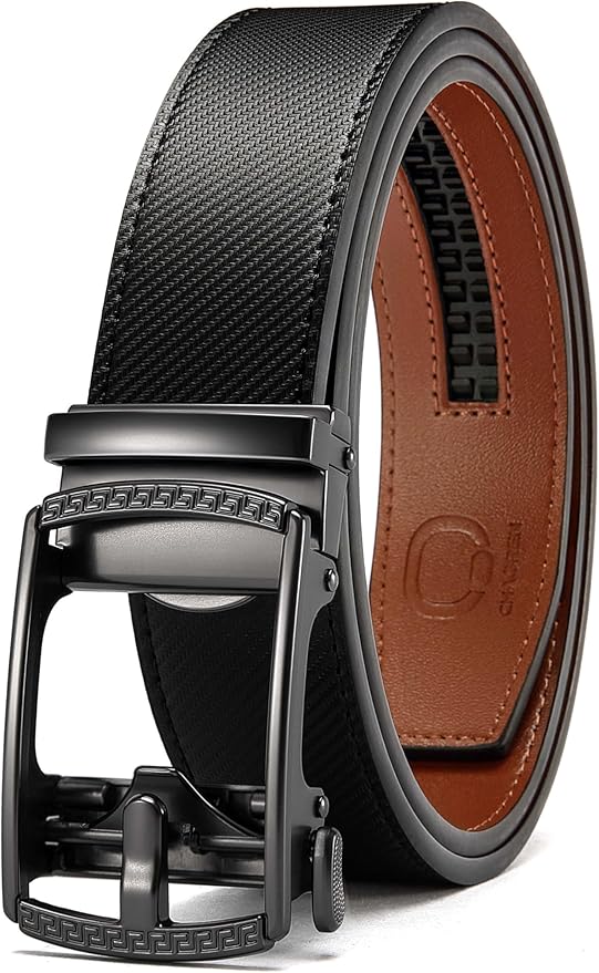 CHAOREN Mens Belt Leather Ratchet Belt - Customizable Fit, Effortless Style (35mm)