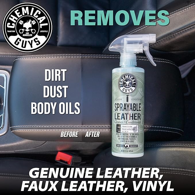 Chemical Guys HOL_113 Leather Lovers Kit for Leather Car Interiors, Furniture, Apparel, Shoes, Sneakers, Boots (Works on Natural, Synthetic, Pleather, Faux Leather and More) (5 Items), 16 oz, Black