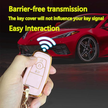 Keyless Entry Remote for Ford Key Fob Cover Protective Shell Fits for Ford Edge Escape Expedition Explorer Fusion Mustang Ranger F-150 F-250 (3-Button-Pink)