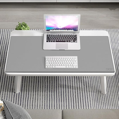 Cacoy 40" x 16" PU Leather Desk Pad Blotter, Extended Gaming Computer Mouse Pad, Waterproof Writing Pad Desktop Protector Mat for Office and Home (Grey)