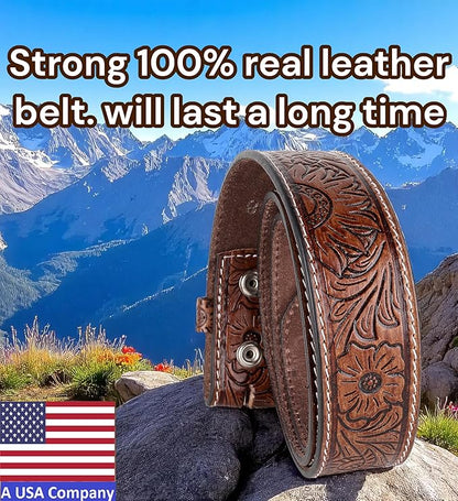 F&L CLASSIC Western Belt without buckle for men – Full Grain Leather Cowboy Belts for jeans - One Piece Leather strap belt