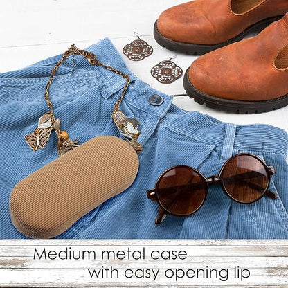 MyEyeglassCase Hard Shell Glasses case, Medium Eyeglasses Holder, Easy Open Lip for Men Women, Portable Sleeve Pouch & Cloth