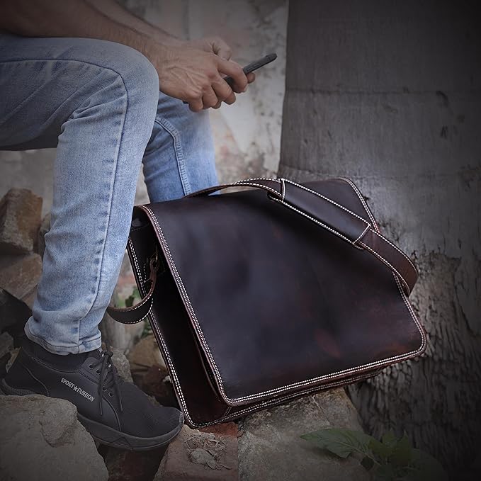 11 inch Small Crossbody Shoulder Genuine Leather iPad/Tablet Vintage Messenger Bag For 10.5 inch iPad Pro for Women & Men