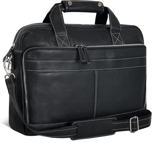 Oak Leathers Leather Messenger Bag for Men and Women - Laptop Briefcase Bag For College, Office, Adjustable Shoulder Strap