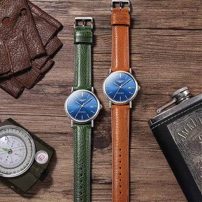Getalia Italian leather Watch Band Tuscany Natural Vegetable-Tanned Full Grain Leather,14mm 16mm 18mm 19mm 20mm 21mm 22mm Quick Release Replacement Watch Straps for Men and Women Thick and Soft