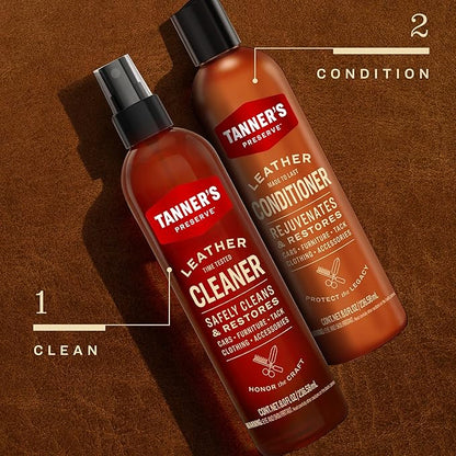 Tanner's Preserve Leather Conditioner for Finished Leather, Restores & Protects Auto Seats, Furniture & Tack, 8 fl oz