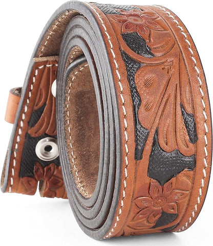 F&L CLASSIC Western Belt without buckle for men – Full Grain Leather Cowboy Belts for jeans - One Piece Leather strap belt