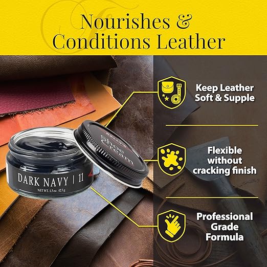 Kelly's Dark Navy Shoe Polish 1.5 oz - Professional Leather Shoe Cream