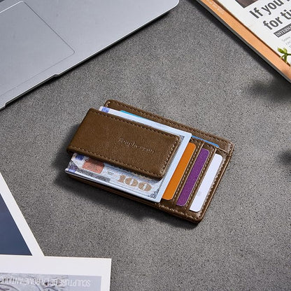 Toughergun Slim Wallet for Men RFID Blocking Money Clip, Minimalist Front Pocket Credit Card Holder, Magnetic Thin Mens Wallets with ID Window
