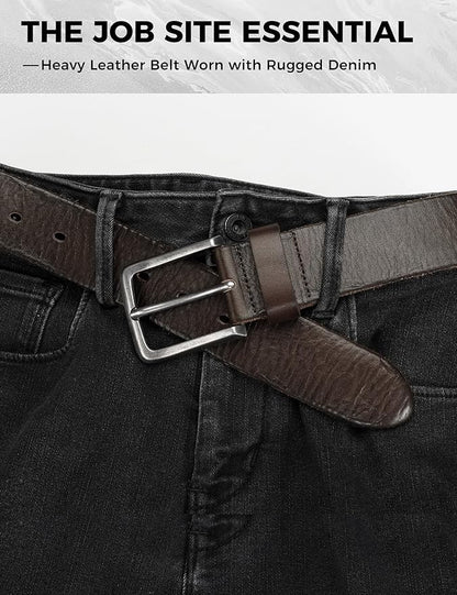 Thicken Full Grain Leather Mens Belt Heavy Duty Mens Work Belt Mens Belt High Hardness Buckle Packed In Gift Box