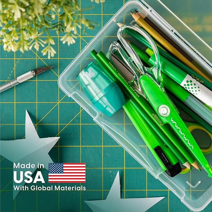 IRIS USA 5" x 7" |Made in USA| 10-Pack Photo Storage Box Organizer Containers for Pictures, Tasks, Stickers, Ephemera, & Flashcards - Clear
