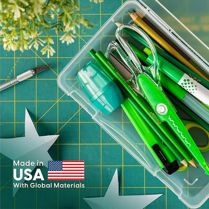 IRIS USA 5" x 7" |Made in USA| 10-Pack Photo Storage Box Organizer Containers for Pictures, Tasks, Stickers, Ephemera, & Flashcards - Clear