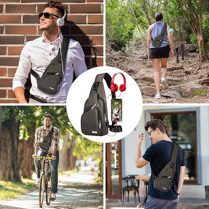 Waterproof Sling Bag Crossbody Backpack for Men Women Sling Backpack Hiking Daypack Multipurpose Cross Body Chest Bag