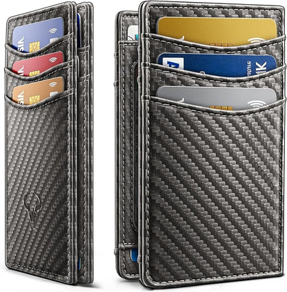 BULLIANT Slim Wallet For Men 12Cards,Magnetic Flip Build-in Money Clip Airtag Compatible-RFID Blocking