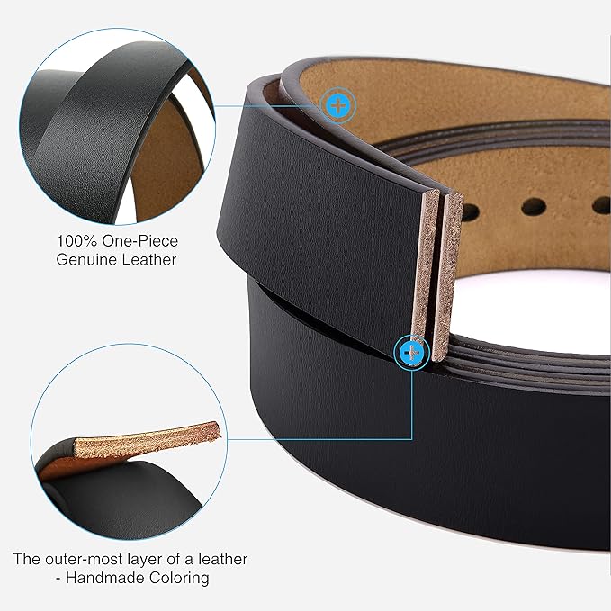 CHAOREN Mens Belts Leather - 35mm Genuine Leather Belt for Jeans - Men Gift for Casual Dress