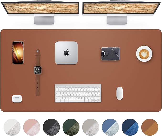 Large Desk Mat55 x24 - Premium Non-Slip Desk Pad, Waterproof and Scratch-Resistant Office Desk Protector, Large Desk pad Workspace Mat for Home and Office(Brown)