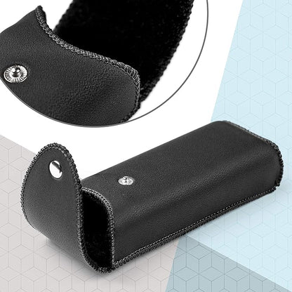 PU Leather Eyeglasses Case on Belt, Hard Eyeglass Case, Glasses Holder Belt Loop, Small Case For Eyeglass, Glasses Cases, Small Sunglasses Case, Reading Glasses Case Classy Style Black