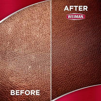 Weiman Leather Cleaner & Conditioner - Cleans, Restores & Protects Leather, UV Protection Prevent Cracking & Fading, For Car Seats, Sofas, Shoes, Bags & All Finished Leather Surfaces, 2 Pack, 22 FL Oz