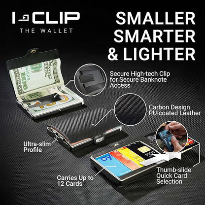 I-CLIP, Premium Men's Leather Wallet, Versatile Changeable Money clip, Secure Card Holder, Compact Men's Wallet Minimalist, Sleek Slim Design, Perfect Money Clip Wallet for Men