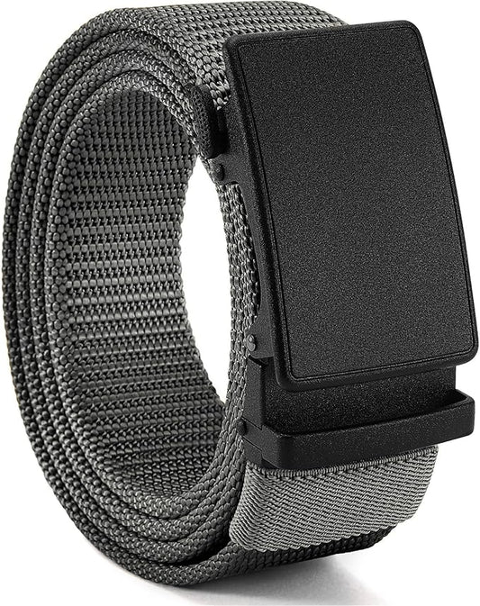 CHAOREN Nylon Ratchet Belts for Men - Adjustable Casual Work Belt with Slide Buckle - Trim to Fit