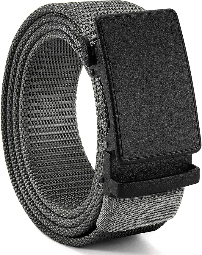 CHAOREN Nylon Ratchet Belts for Men - Adjustable Casual Work Belt with Slide Buckle - Trim to Fit