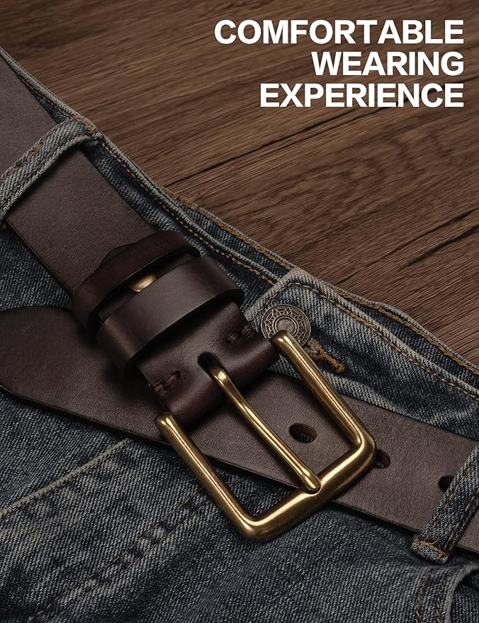 Thicken Full Grain Leather Mens Belt Heavy Duty Mens Work Belt Mens Belt High Hardness Buckle Packed In Gift Box