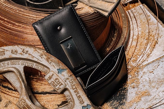 House of Jack Co. Slim Daddy Money Clip Wallet for Men, Minimalistic Front Pocket Wallet with Gift Box, Slim Card Holder, Full Grain Cowhide Leather Wallet, Black