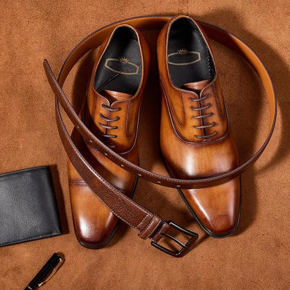 VATAN Men's Genuine Leather Dress Belts, Handmade Classic Every Day Leather Jeans Belt for Men Work Business Casual