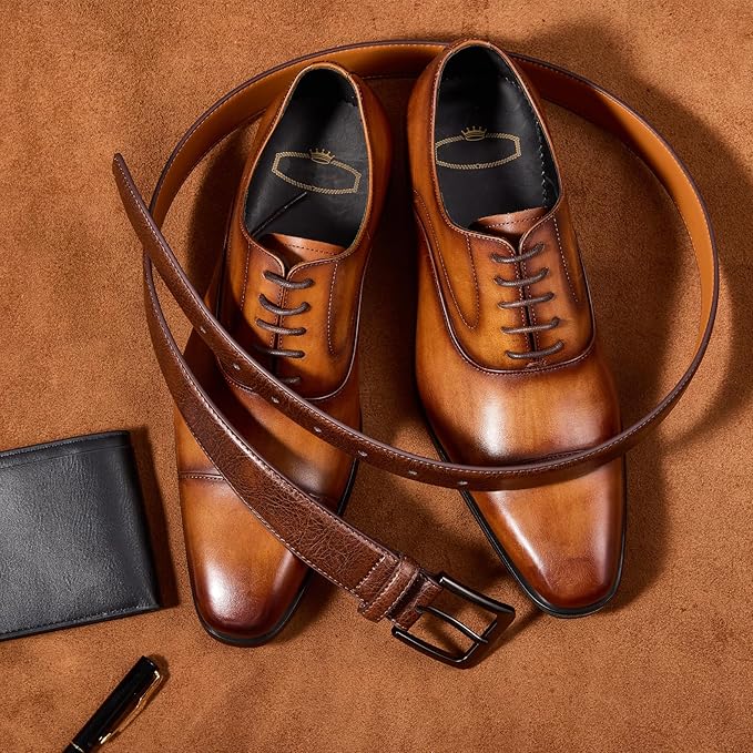 VATAN Men's Genuine Leather Dress Belts, Handmade Classic Every Day Leather Jeans Belt for Men Work Business Casual