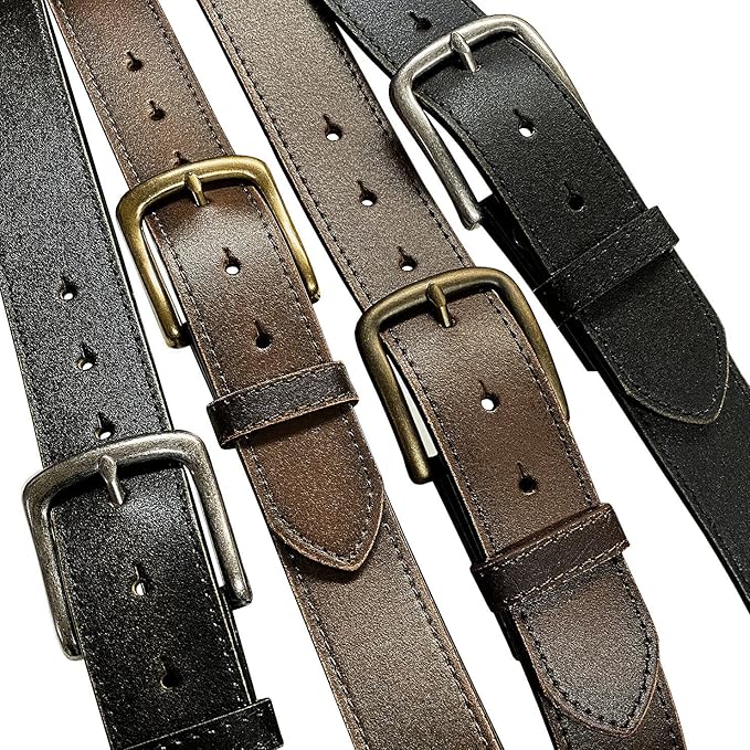 BS57 Classic Vintage Casual Jean Replacement Belt Strap or Belt 1-1/2"(38mm) Wide, Multi-Style Options