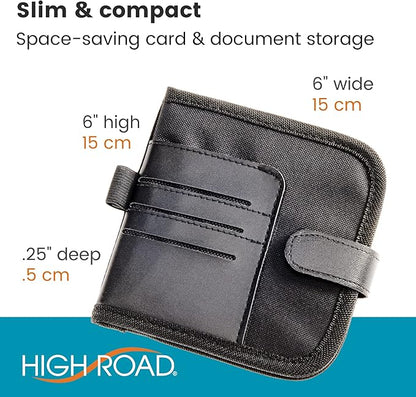 High Road Car Visor Organizer and Registration and Insurance Card Holder with Clear Document Pockets and 3 Card Holders - Vehicle Document Holder for Cars, Trucks and SUVs, Single Pack
