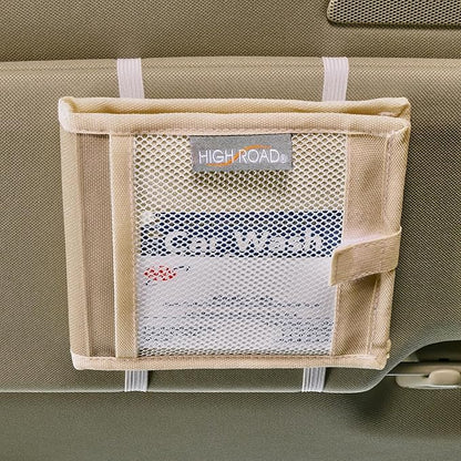 High Road Car Registration and Insurance Card Holder for Sun Visor, Glove Box or Console with 2 Clear Hidden Car Document Pockets and Front Card Pocket
